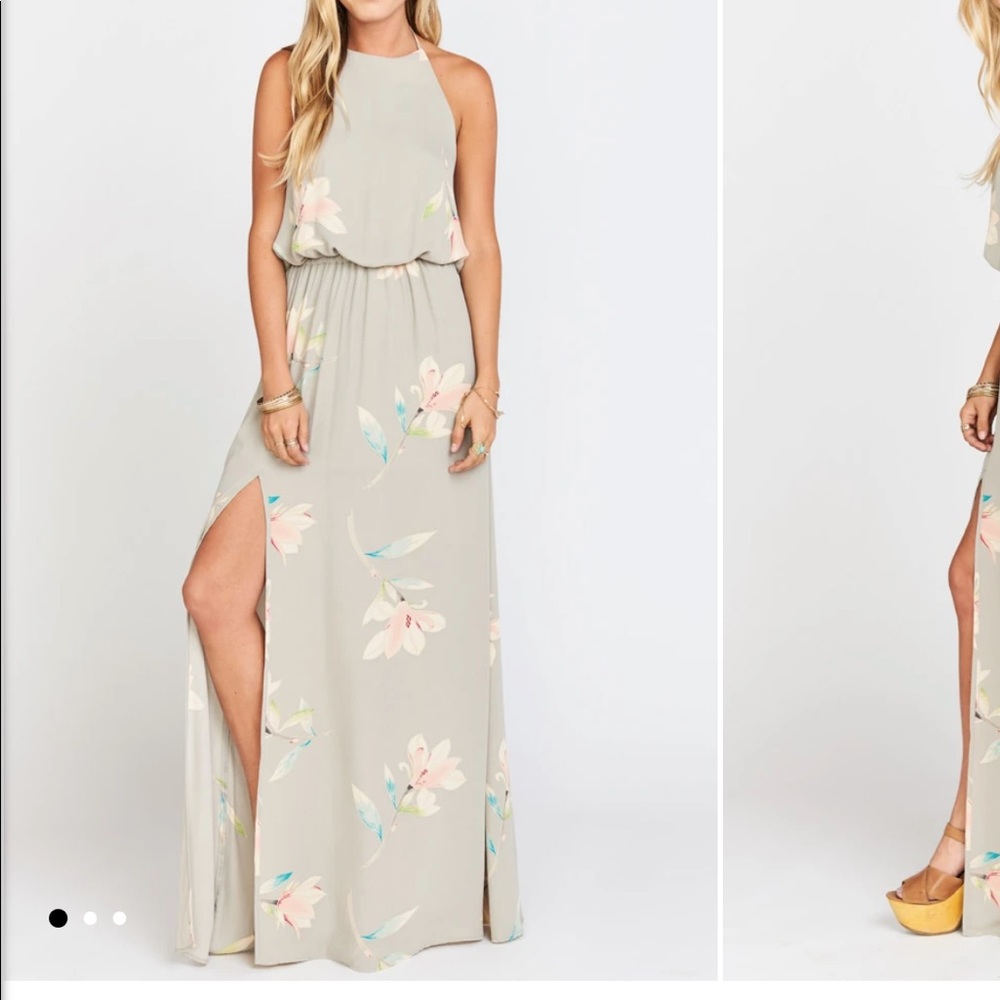 Show Me Your Mumu Heather Halter Dress in Lily Showers - Medium